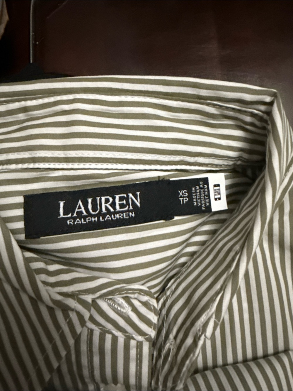 POLO RALPH LAUREN Grayish Green Relaxed Striped Broadcloth Shirt  Size XS, L, XL - Picture 8 of 10